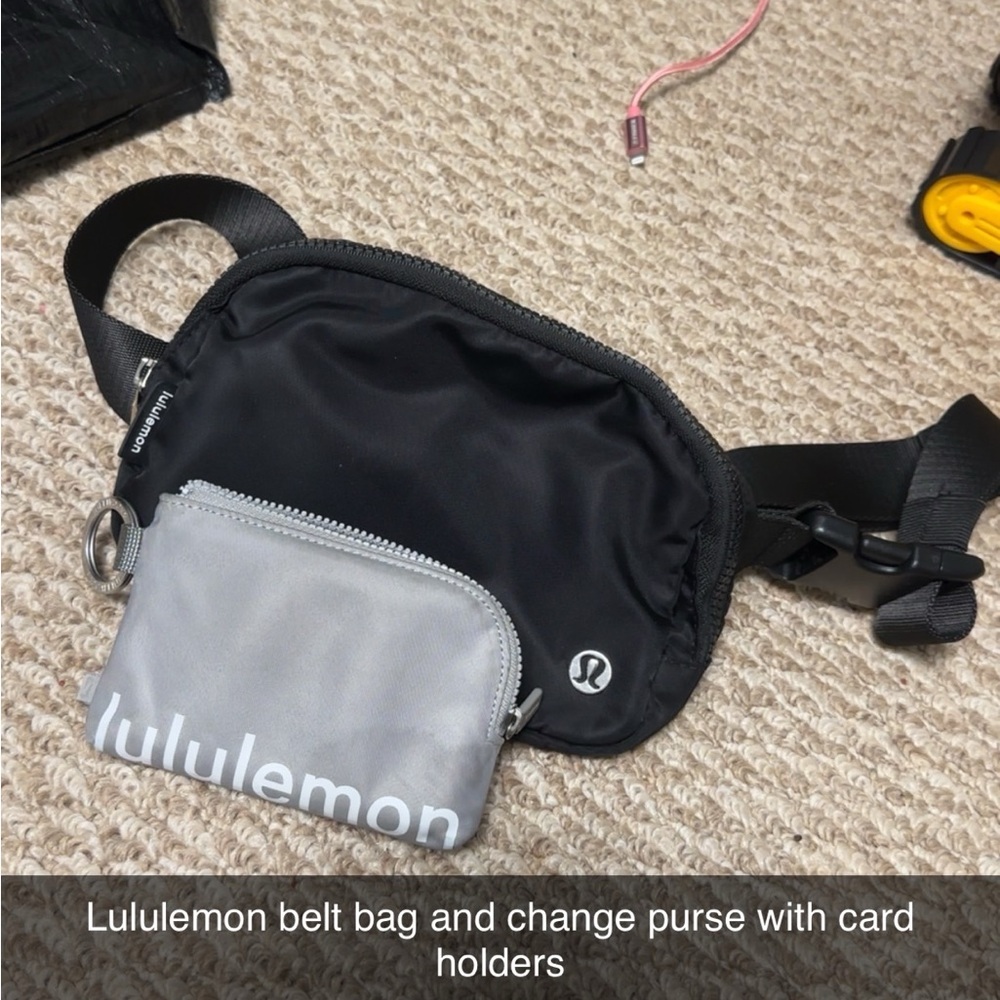 Lululemon Black and Gray Belt Bag